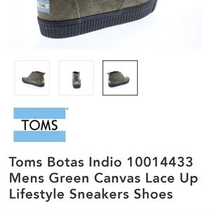 Mens Botas Indio 10014433 Green Canvas Laceup Lifestyle boots/sneakers size 9